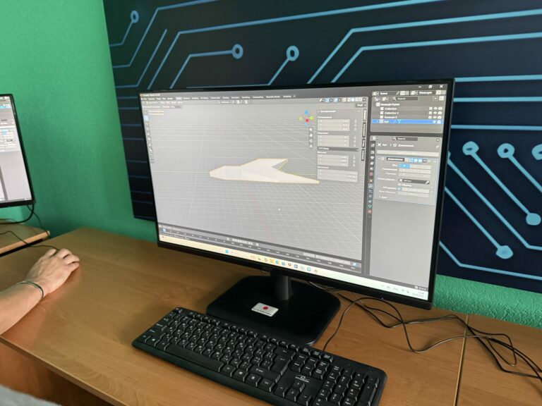 Модель корабля в Blender на одному з перших занять.